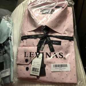 NWT LEVINAS BUTTON UP SHIRT SIZE XL 17/17 1/2 LS